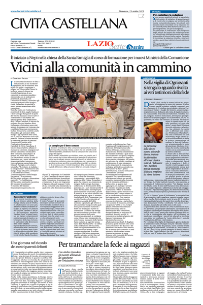 Avvenire - pagina diocesana del 29/10/2023